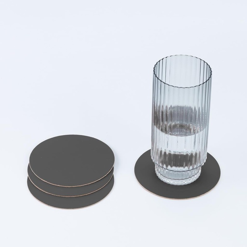 Vacavaliente Coaster, Recycled Leather, Grey