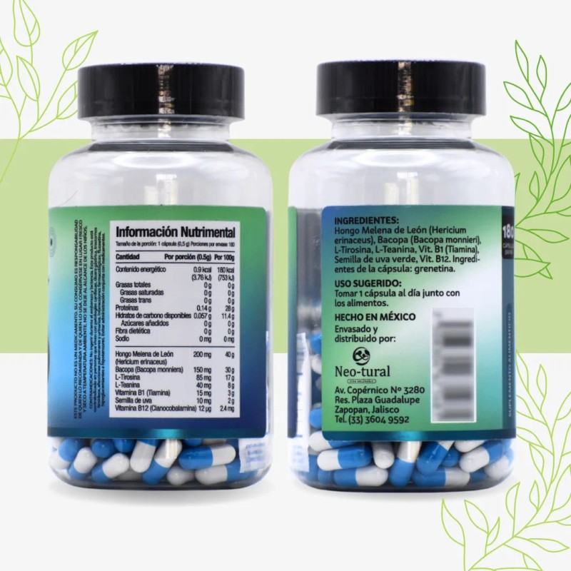 Neuro Focus Lions Mane (melena De Leon) 180 Cáps 500