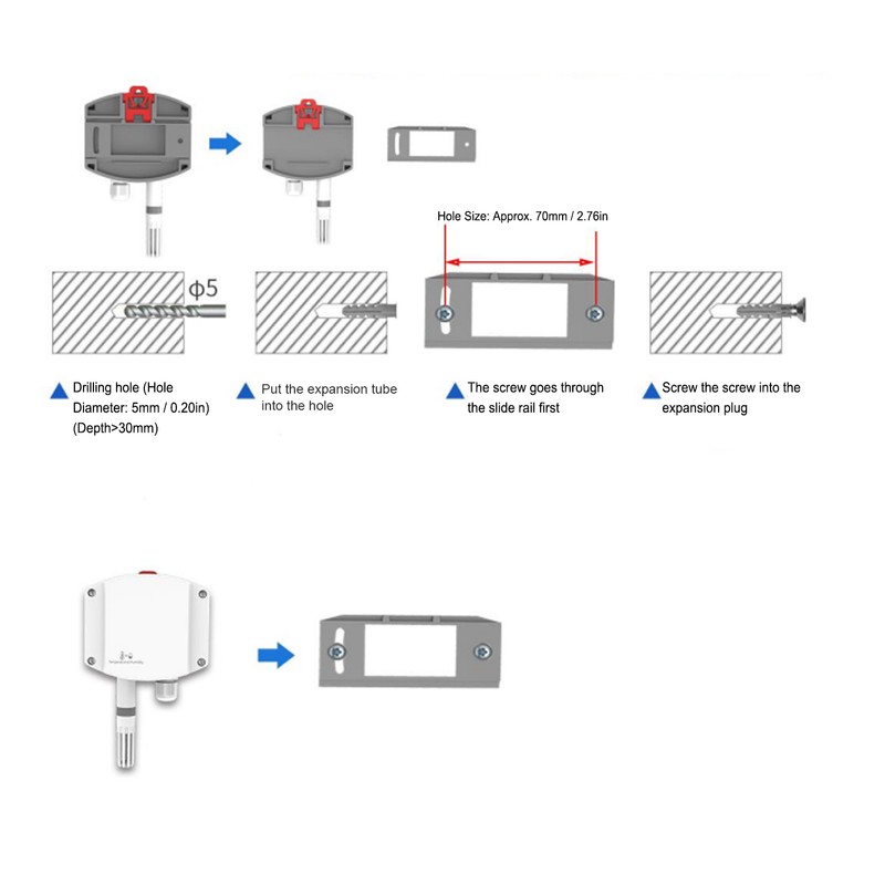 Wall Mounted Temperature Humidity Sensor 4~20mA Analog Temperature Humidity Transmitter
