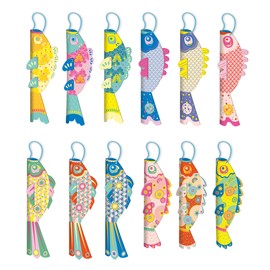 Janod - Les Ateliers du Calme - Paper Fish to Create - 12 Fish - Children's Creative Leisure Kit - Development Creativity and Concentration - From 7 years - J07730