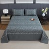 Queen Size Quilt, Embossed Floral and Grid Reversible Bedspread Set,