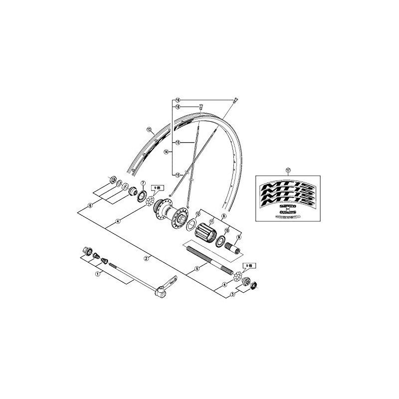 シマノ(SHIMANO) リペアパーツ クイック軸組立品(168mm/ブラック) FH-T670 Y3TV98020