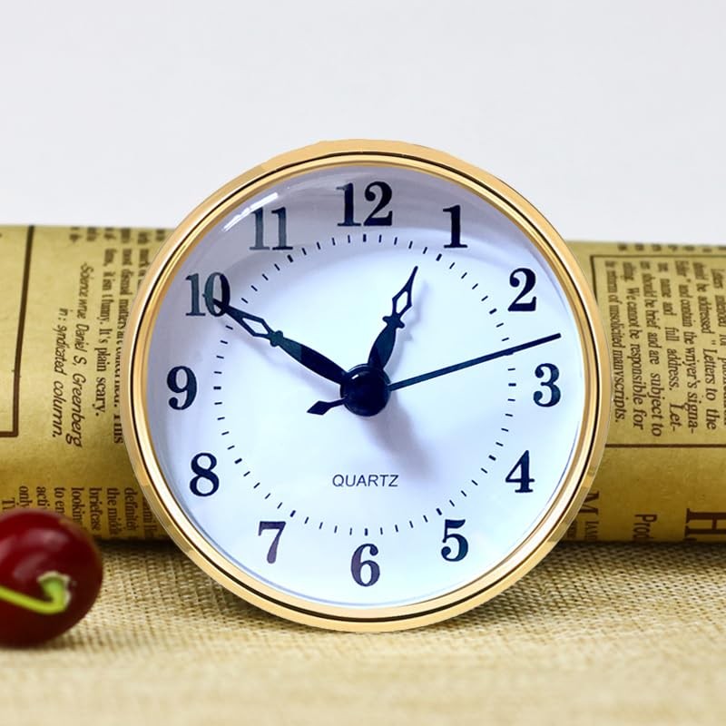HILLHOME Mini Quartz Clock Insert 3-1/8 Inch (80 mm) Round