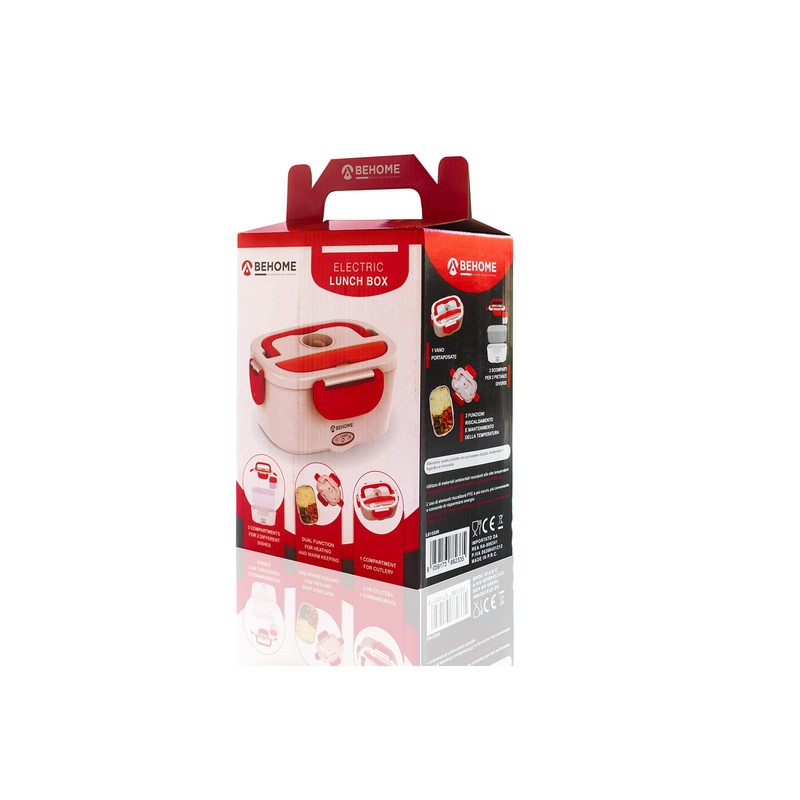 BEHOME Electric Food Warmer, Plastic, Red, 1.5 L