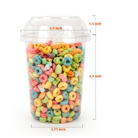 Golden Apple, 32oz. Ultra Clear Recycled PET Plastic Round Deli Container and Dome Lid Combo - 15sets