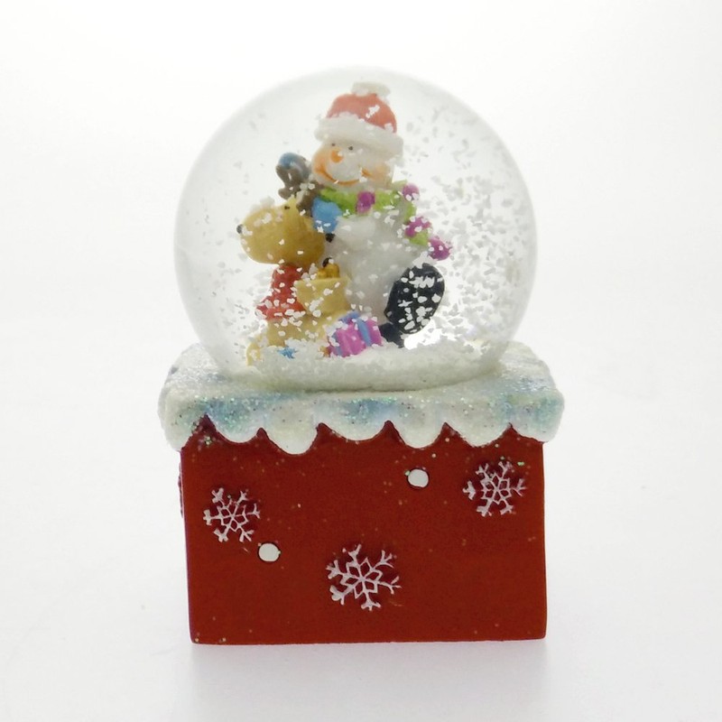 Leonardo Collection Snowman with Reindeer Snow Globe Waterball