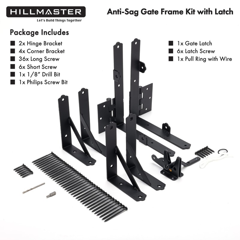 HILLMASTER Anti Sag Gate Frame Kit Gate Corner Brace Bracket