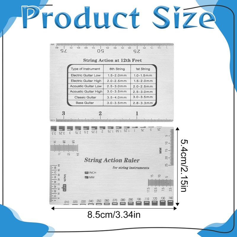 10 PCS Guitar Luthier Tools Set, 9 Guitar Radius Gauge