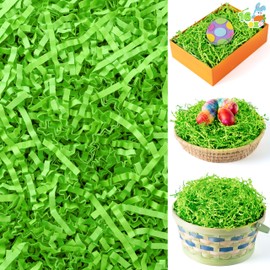 JOYIN 16oz Easter Grass, Pure Light Green Recyclable Paper Grass, Shred Raffia Crinkle Cut for Easter Egg Hunt, Party Bag Decor Favors, Gift Wrapping