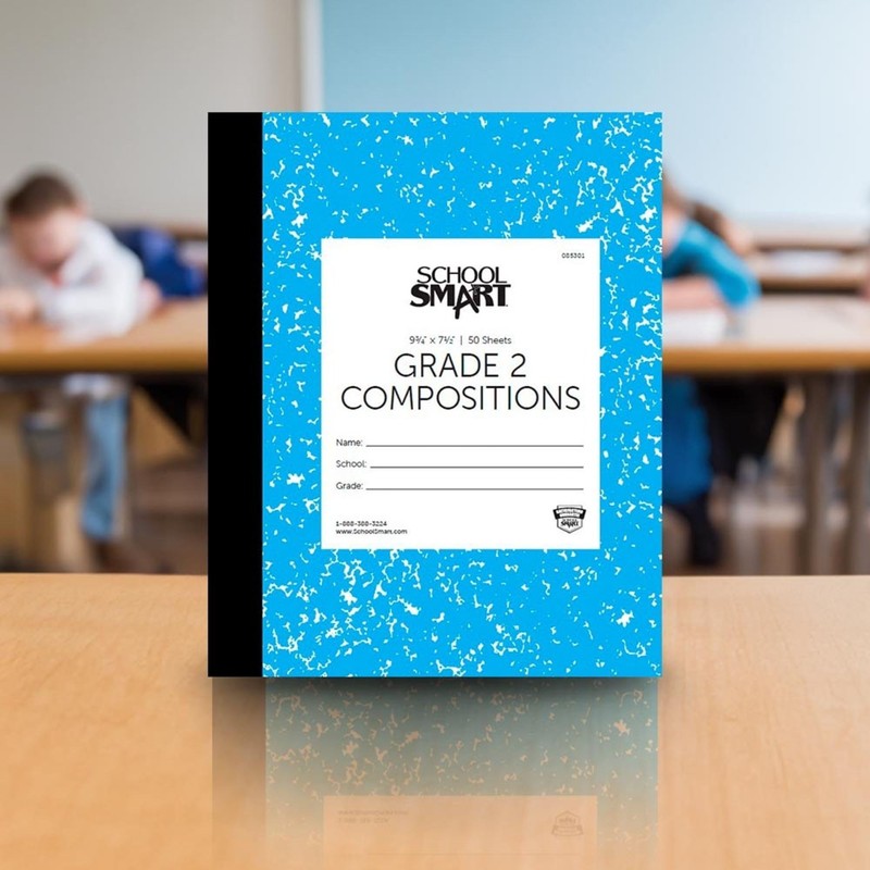 School Smart Skip-A-Line Ruled Composition Book, Grade 2, Blue, 100