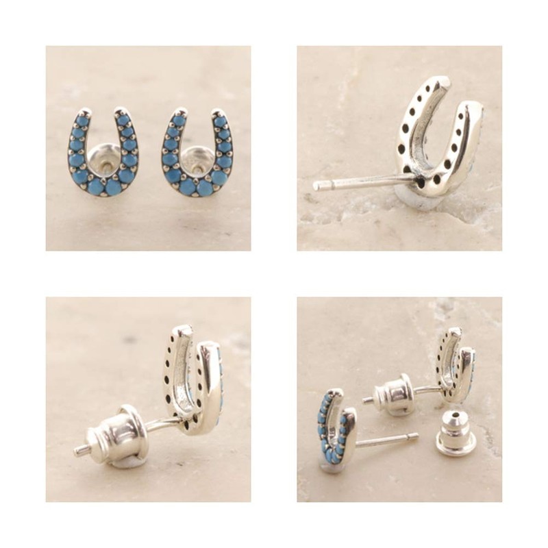 Shinjuku Ginokura Horseshoe Silver 925 Stud Earrings (2 Pieces) Horseshoe