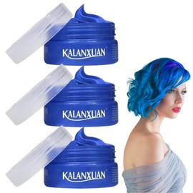 Set 3pcs Cera para Peinar Cabello Cambio Color Temporal Kalanxuan Hair Wax Cera de Cabello con Color Artificial Temporal Disfraz Cosplay tinte en crem