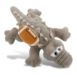 DolliBu Large Grey Alligator Stuffed Animal with Football Plush - Soft Huggable Alligator Plush Toy, Cute Wild Life Gift, Plush Doll Animal Toy for Kids and Adults with Name Personalization - 17 Inch