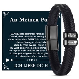 Merclix I Love You Gifts for Men/Dad Gift Leather Bracelet Men's Gift Dad Husband Christmas/Valentine's Day/Father's Day Gifts, Stainless Steel