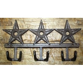 Cast Iron Star Coat Hooks Hat Hook Towel Rack Western Cowboy Rustic Decor Huge - Durable Decorative Vintage Decor