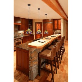 Chloe Lighting Serenity Victorian Tiffany-Style Dark Bronze 1 Light Mini-Pendant 8" Wide