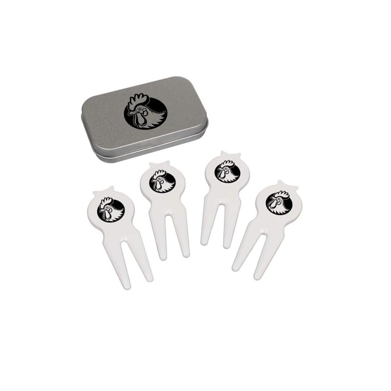 Azeeda 'Chicken Head in Circle Frame ' Golf Divot Tool/Repair