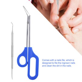 Restokki Long-Handled Toenail Scissors Set for Adults, Thick Nails, Comfortable Grip, Toenail Care Tools, Cuticle Nippers, Dead Skin Removal, Pedicure & Chiropody Tools
