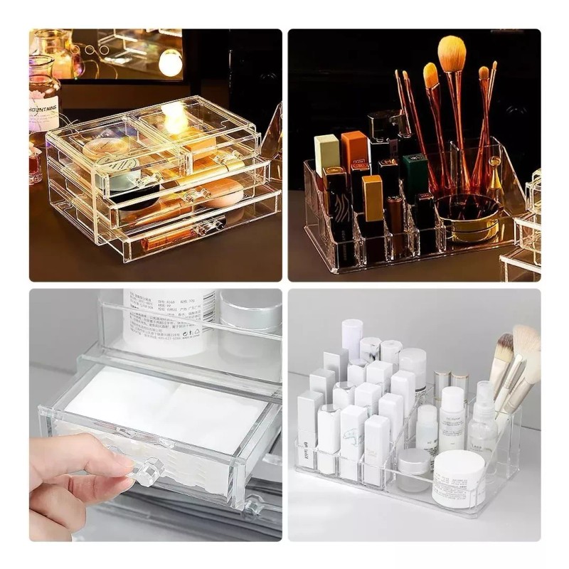 Clicmania Organizador Cosmeticos Maquillaje Acrilico Labiales Brochas