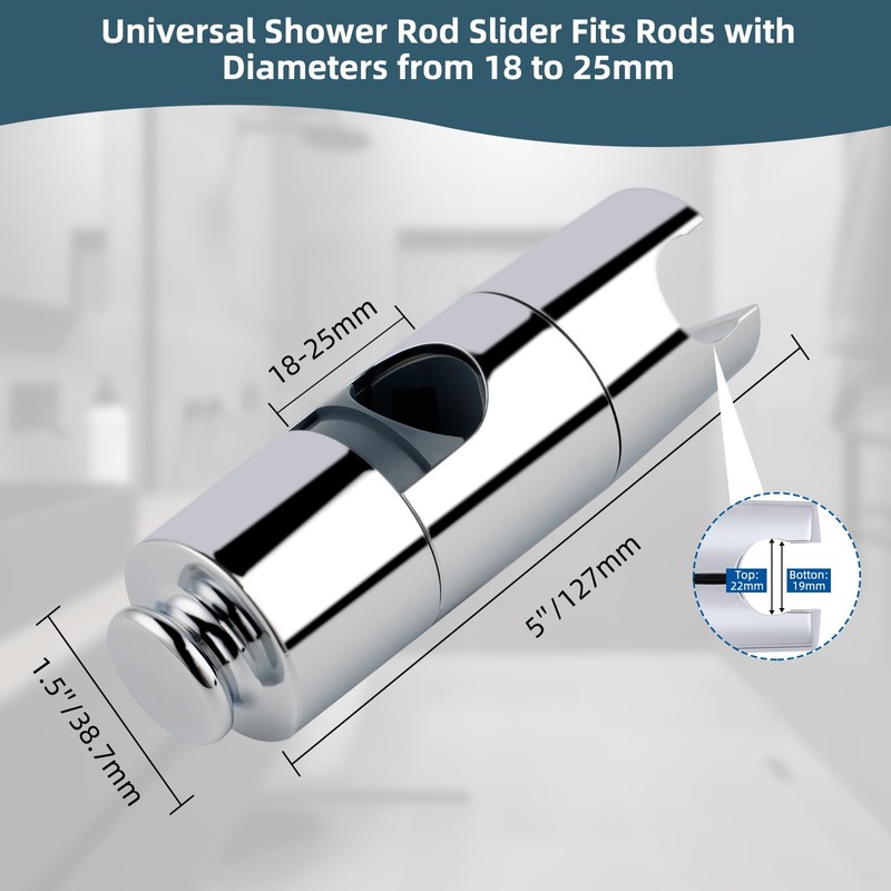 Hibbent Shower Head Holder Replacement - Universal Adjustable Hand Shower