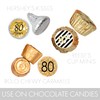 Black and Gold 80th Birthday Party Chocolate Kisses Candy Party