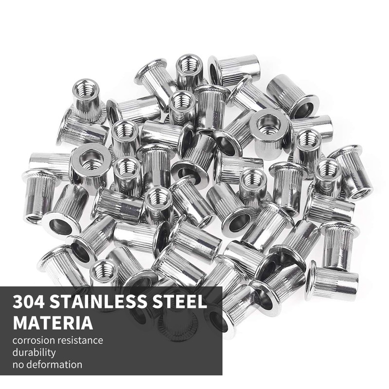 Pack of 60 Rivet Nuts M5 Stainless Steel - Retractable