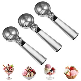 3 Piezas Cuchara para Helado, Acero Inoxidable Apto para Uso Alimentario
