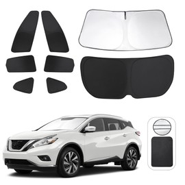 TINGLU Window Shades for Nissan Murano 2015-2024 Accessories Car Side Full Windows Rear Triangular Windshield Sun Shade Sun UV Rays & Privacy Protection for Camping,Napping,and Relaxing 8PCS