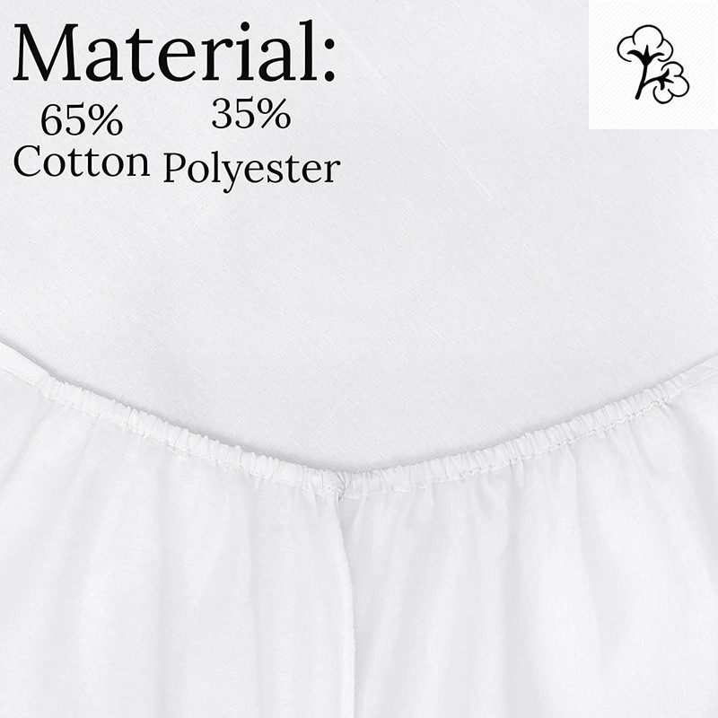 White Double fitted sheet Non-iron, Soft, Plain 200TC polycotton bottom