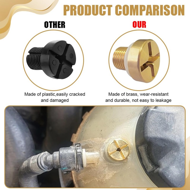 Lyxheth Radiator Coolant Expansion Tank Bleeder Screw, Radiator Drain Plug,