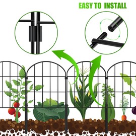 Decorative Garden Fence No Dig Fencing 24 Pack, 20ft (L) x 24in (H) Rustproof Metal Wire Panel Border Animal Barrier,Apply to Dog Fencing Outdoor for The Yard