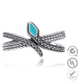 CELESTIA Vintage Snake Dragon Lion Ring Pentagram Witch Knot Rings Adjustable Women's Ring Silver 925 Women Finger Ring Jewellery Gifts Women Girlfriend, Precious Metal, No gemstone