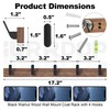 IURRDOP 17 Inch Walnut Wood Wall Mounted Coat Rack with