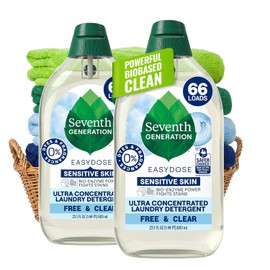 Seventh Generation Laundry Detergent, Ultra Concentrated EasyDose, Free & Clear, 23.1 Fl Oz (Pack of 2) (Packaging May Vary)