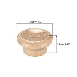 sourcing map Universal Pot Lid Knob, Wooden Replacement Knob 49x26mm for Pan Pot Cover Lid, Pack of 2