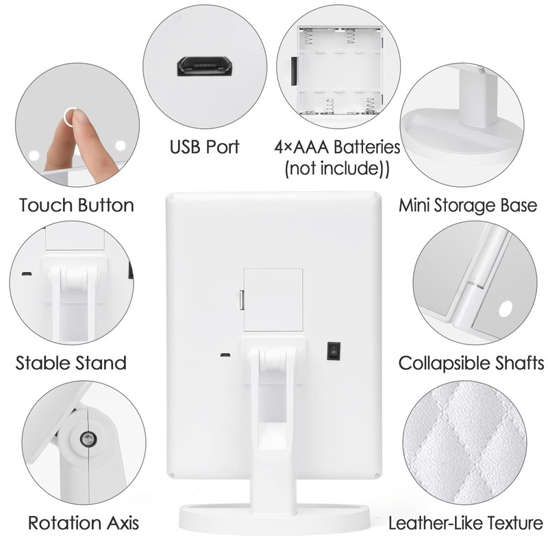 DenCert Makeup Mirror Vanity Mirror with Lights 1X 2X 3X
