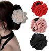 3 PCS Blooming Rose Flower Hair Clips Claws for Women,