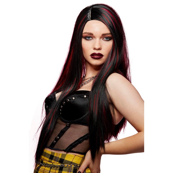 Smiffys Official Manic Panic® Vampire’s Kiss™ Super Vixen™ Wig, Long