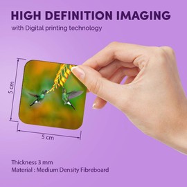 1 x Square MDF Fridge Magnet - Hummingbirds Wildlife Small Bird 16644