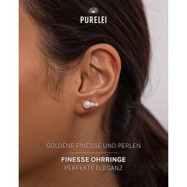 PURELEI® Finesse Earrings - Women's Earrings Made of Durable Stainless Steel - Waterproof Earrings Women - with Elegant Pearls - Fashion Jewellery for Your Individual Look, Stainless Steel, No