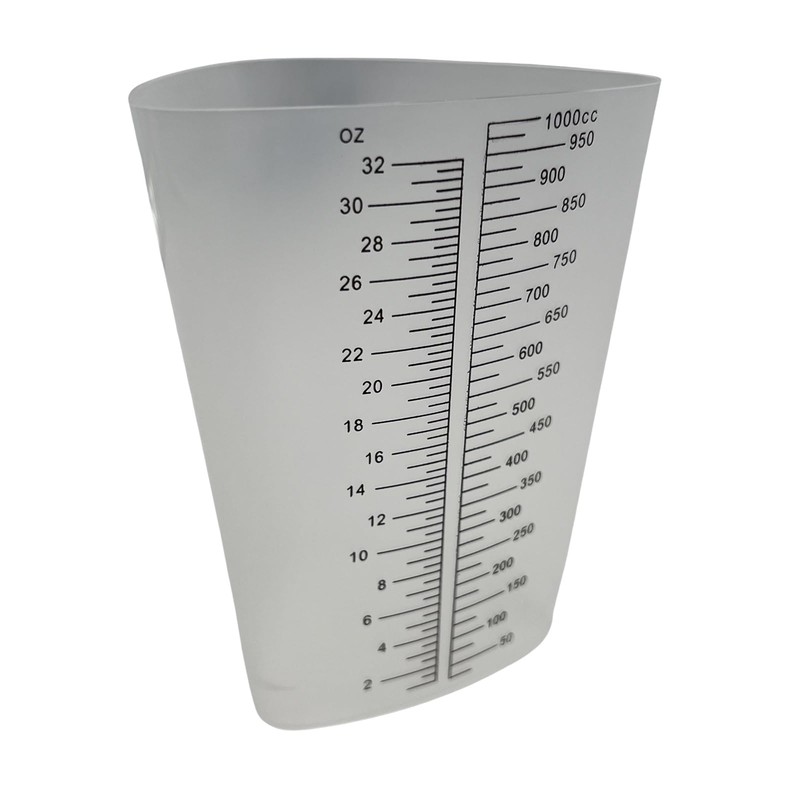 32 oz Graduated Plastic Triangular Container Three-Sided Beaker for Measuring