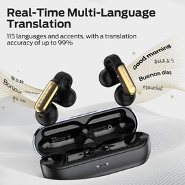 Monster AI Translation Earbuds Open AC601, 3-in-1 Translator Wireless Earbuds, Bluetooth 6.0 Open Earbuds with 115 Languages Translation, Real-Time AI & Touch Control Wireless Headphone