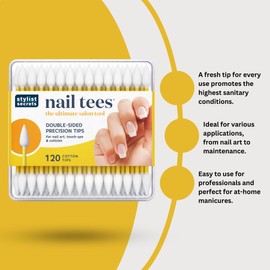 Fran Wilson NAIL TEES COTTON TIPS 120 Count (6 PACK) - The Ultimate Nail Tool, Multi-Purpose Double-sided Swabs with Pointed Ends for Precise Touch-ups and the Perfect At-Home Manicure & Pedicure