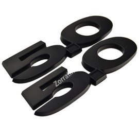 2 pieces(pair) Matte 5.0 Liter Door Fender Side Emblem Badge Plate for Ford Mustang F150 GT - Full blackout (no red dot)