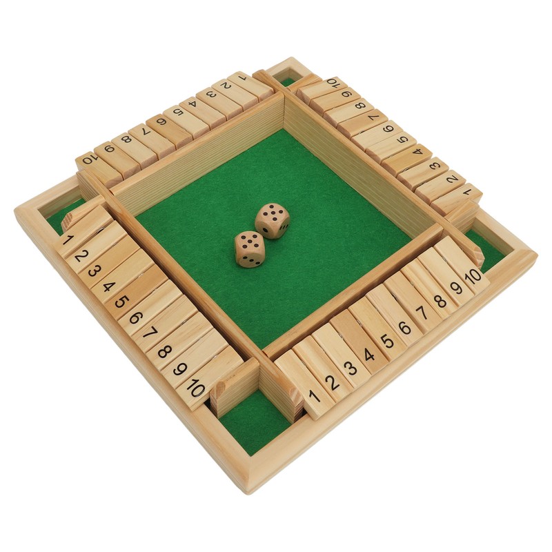 Four Sided Flop Game for Kids Adults Wooden Board Game