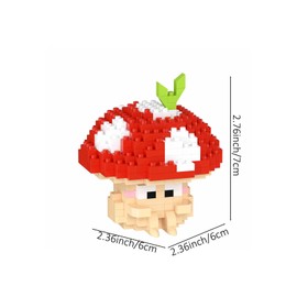 shenhailan Mini Mushroom Building Blocks for Adult Home Decor Birthday Party Favors Gift 292Pcs (Red)
