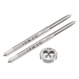 QUARKZMAN 3 Piece Tap and Die Set, 4-40 UNC Taps & Round Die Set for Nuts, Screws and Thread Repair