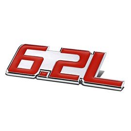 Auto Dynasty Metal Emblem Decal Logo Trim Badge 6.2L (Red & Silver)