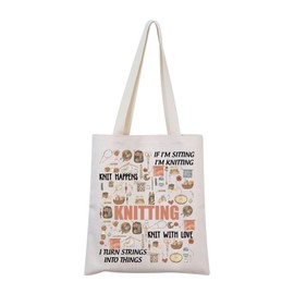 Funny Yarn Gift Knitting Tote Bag Knitting Lover Gift Yarn Storage Bag Knitter Gift Crochet Gift (Knitting Tote)