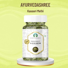 AYURVEDASHREE Fenugreek Leaves Dried (Kasoori Methi) 25gm PET Jar ~ All Natural | Vegan | NON-GMO | Indian Origin | Dried Herb For Cooking | Kasuri Methi.